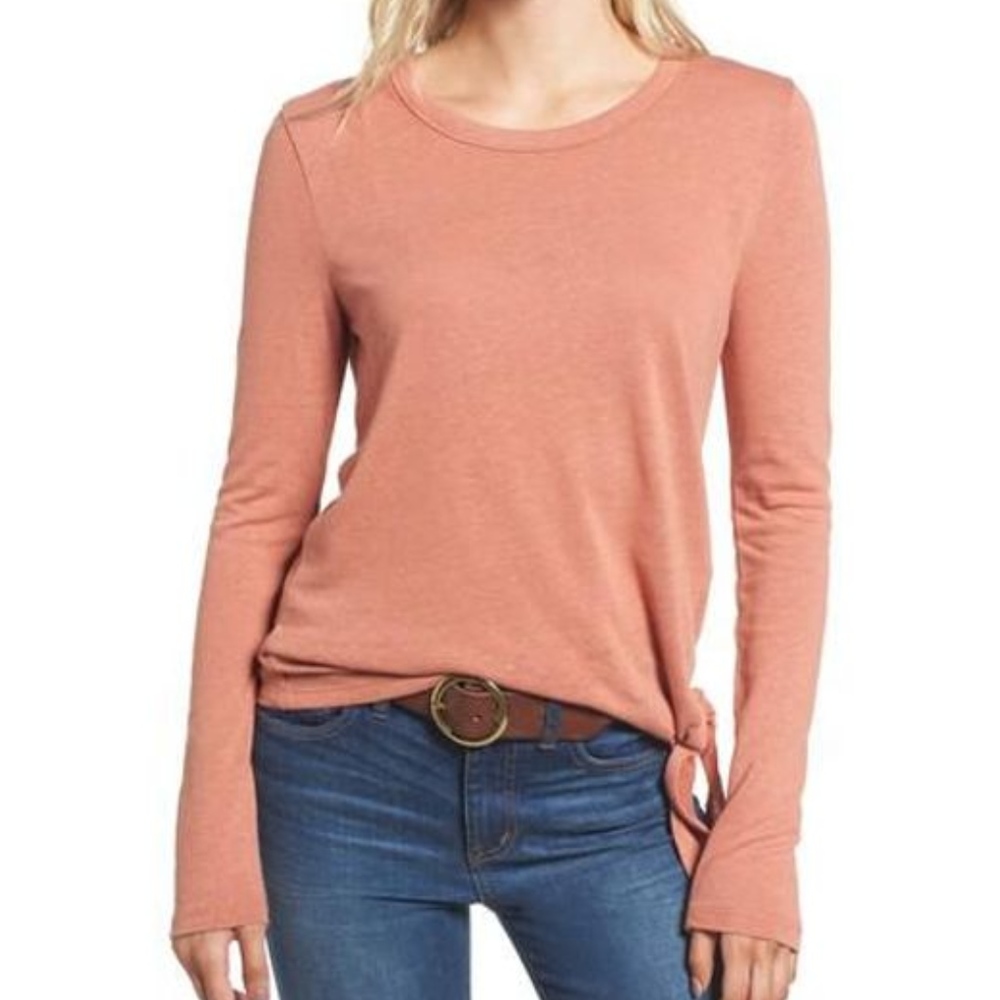 NWT Madewell Soundcheck Side TieTee in Apricot